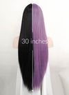 Purple Black Split Gemini Color Straight Lace Front Synthetic Wig LW1531I