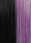Purple Black Split Gemini Color Straight Lace Front Synthetic Wig LW1531I