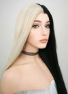 Straight Light Blonde Black Split Gemini Color Lace Wig CLW1531 (Customisable)