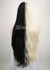 Straight Light Blonde Black Split Gemini Color Lace Wig CLW1531 (Customisable)