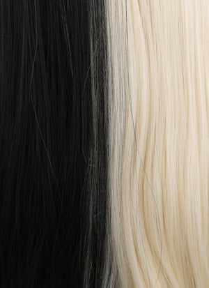 Straight Light Blonde Black Split Gemini Color Lace Wig CLW1531 (Customisable)