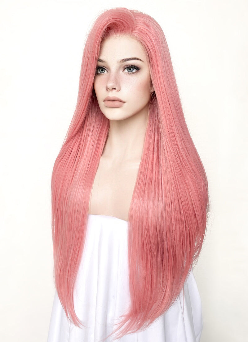 Pastel Pink Straight Lace Front Synthetic Wig LW238B