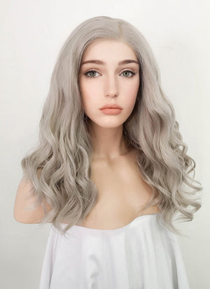 Pastel Grey Wavy Lace Front Synthetic Wig LW4007