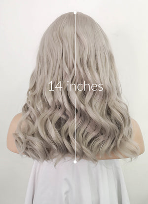 Pastel Grey Wavy Lace Front Synthetic Wig LW4007