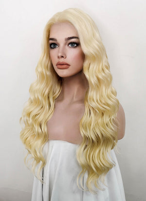 Blonde Wavy Lace Front Synthetic Wig LW4012