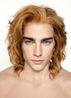 Chestnut Brown Wavy Lace Front Synthetic Men's Wig LW4021