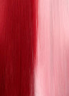 Pink Red Split Gemini Color Straight Lace Front Synthetic Wig LW4025
