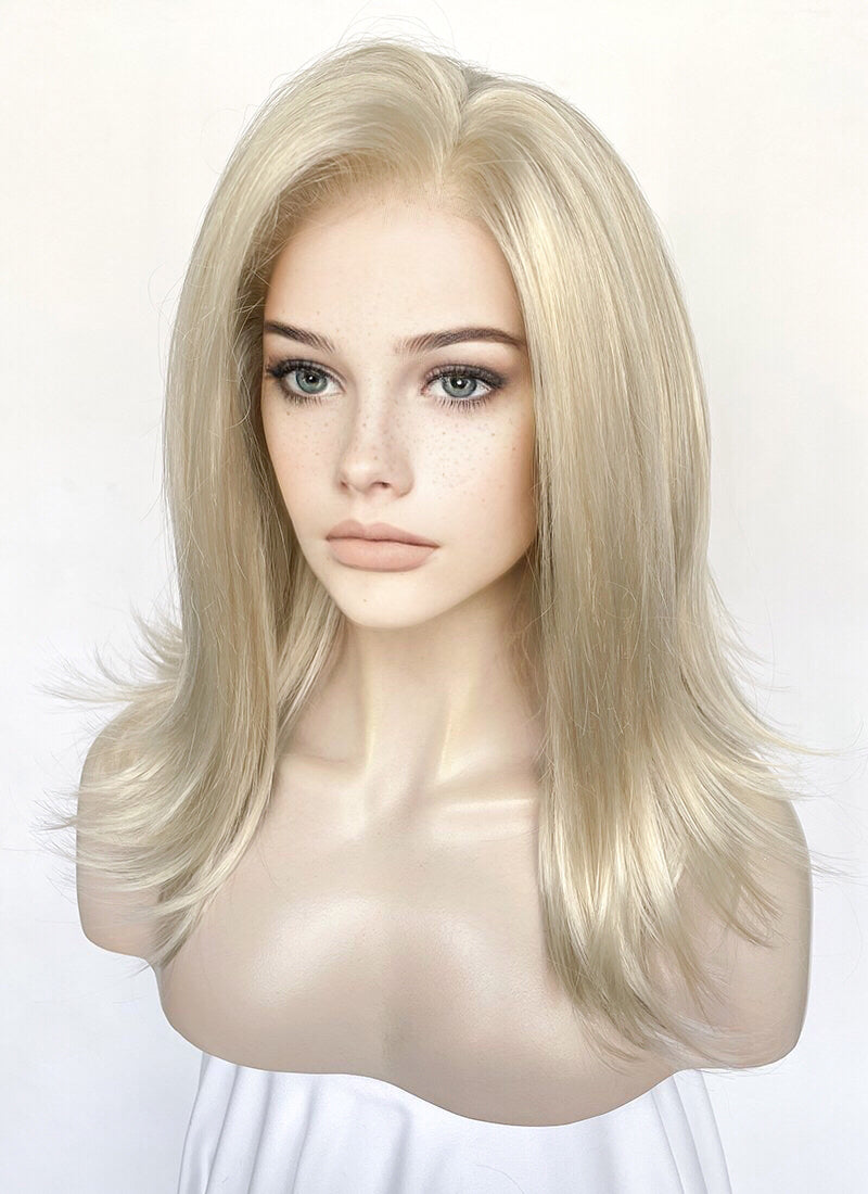 Pastel Ash Blonde Straight Lace Front Synthetic Hair Wig LW4029