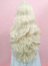 Wavy Platinum Blonde Lace Front Synthetic Wig LW667F