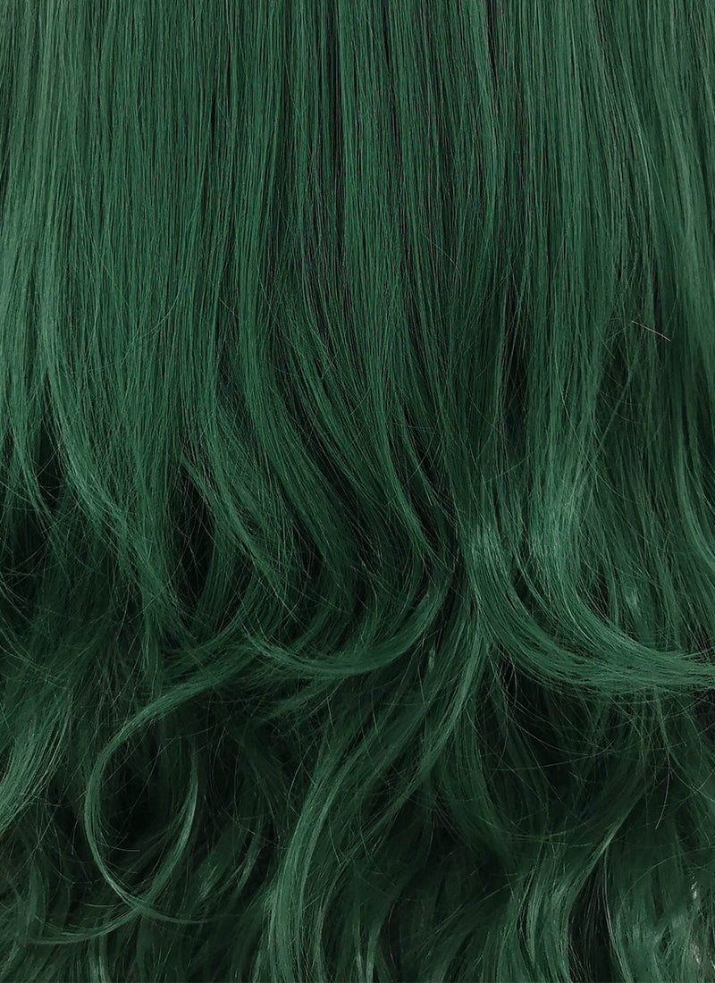 Dark Green Wavy Lace Front Synthetic Wig LF667V