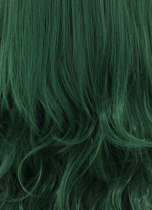 Dark Green Wavy Lace Front Synthetic Wig LF667V