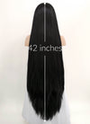 Straight Yaki Jet Black Lace Front Synthetic Wig LF701R