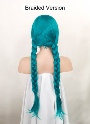 Straight Turquoise Blue Lace Front Synthetic Wig LW714A