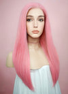 Straight Pastel Pink Lace Front Synthetic Wig LW769C