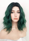 Green With Dark Roots Wavy Bob Synthetic Wig NL016
