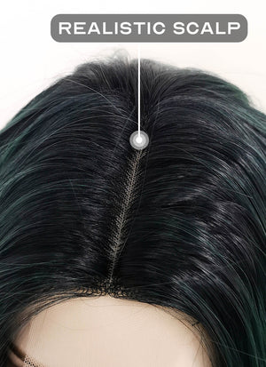 Green With Dark Roots Wavy Bob Synthetic Wig NL016