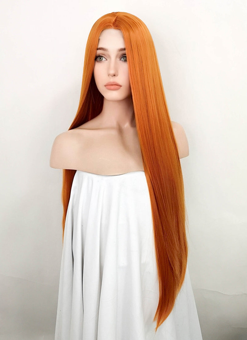 Orange Straight Synthetic Wig NL040