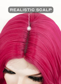 Magenta Wavy Synthetic Wig NL051