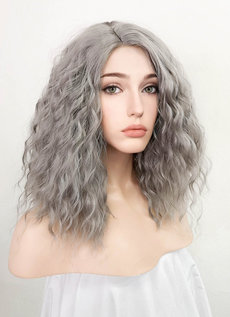 Grey Curly Synthetic Wig NL054