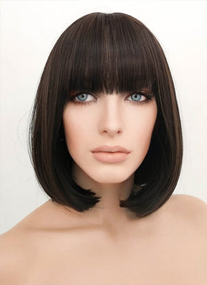 Brunette Straight Bob Synthetic Hair Wig NS049