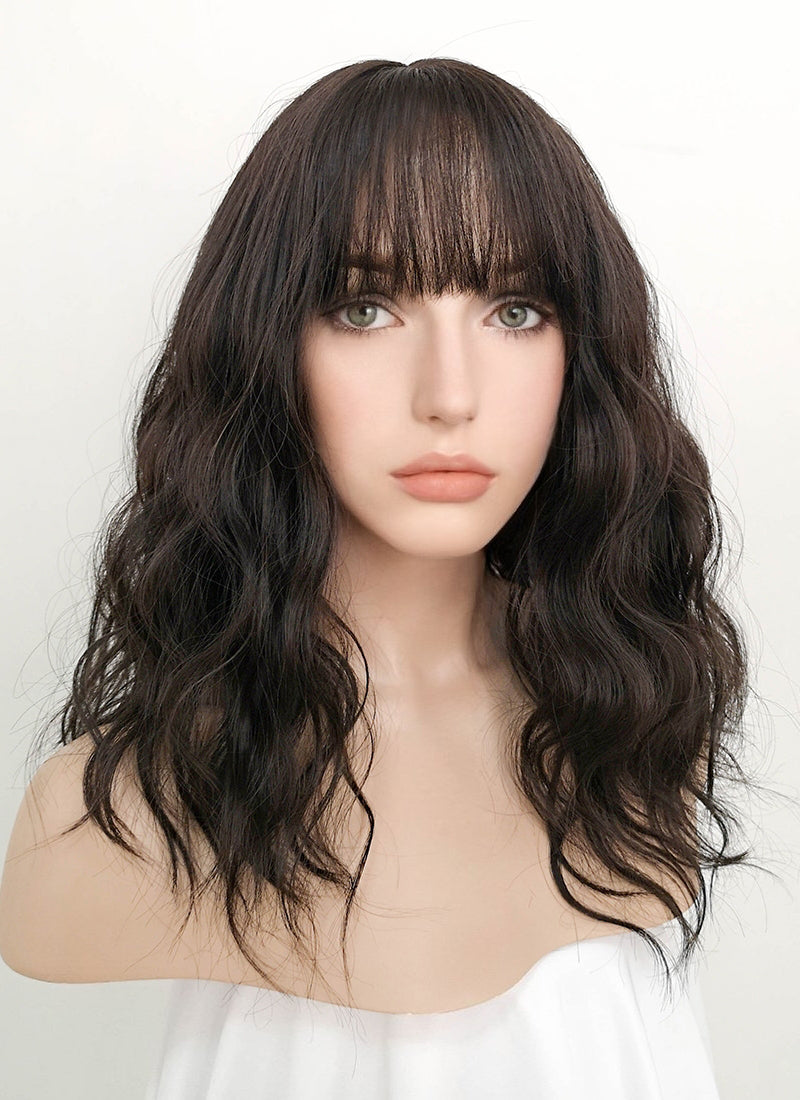 Black Wavy Synthetic Wig NS064