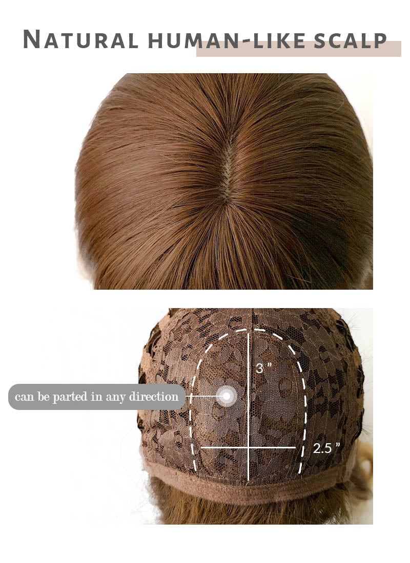 Brown Blonde Ombre Wavy Synthetic Wig NS084