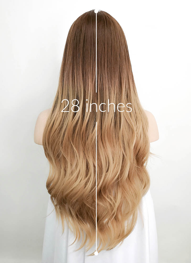 Brown Blonde Ombre Wavy Synthetic Wig NS084