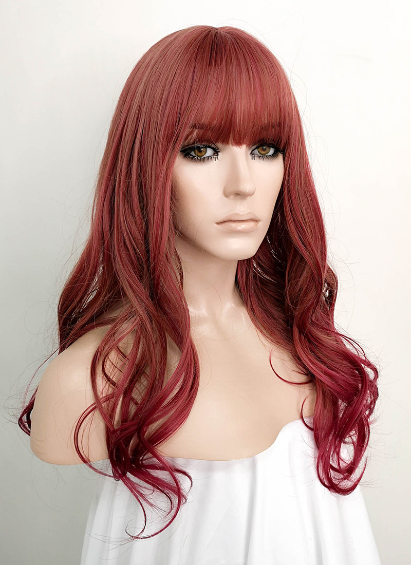 Mixed Red Wavy Synthetic Hair Wig NS099