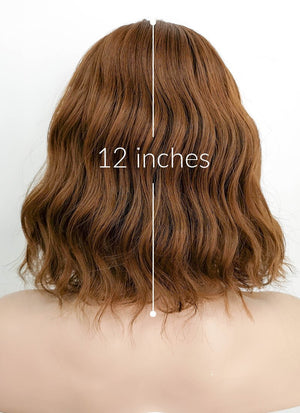 Chestnut Brown Wavy Bob Synthetic Wig NS113