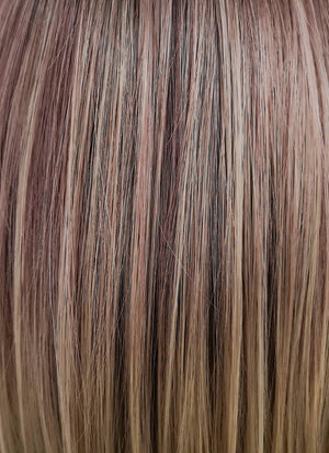 Ash Pink Blonde Ombre Bob Straight Synthetic Wig NS118