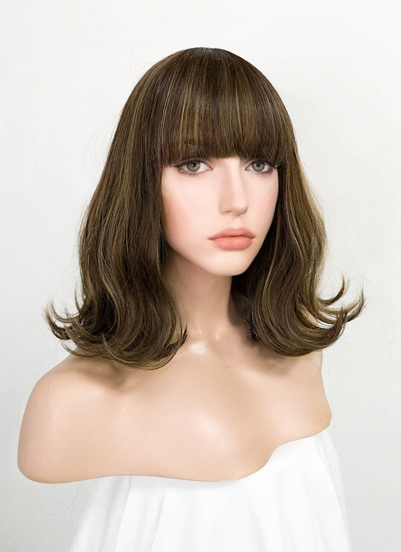 Mixed Brown Wavy Bob Synthetic Wig NS165