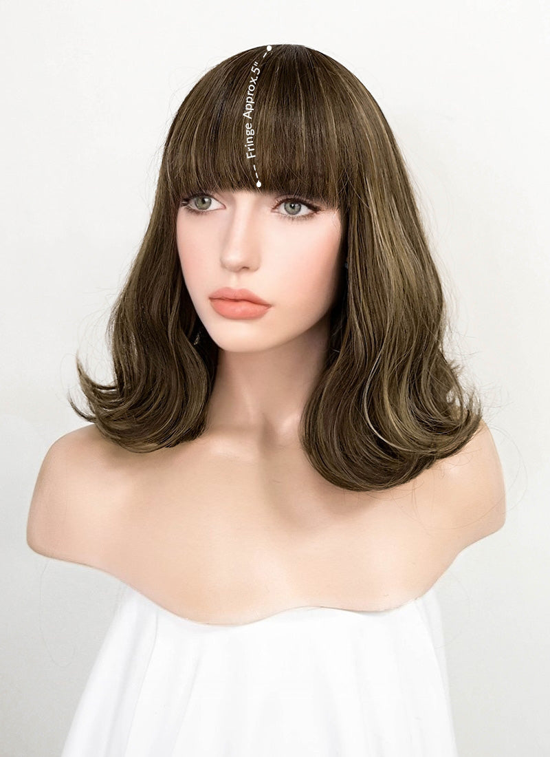 Mixed Brown Wavy Bob Synthetic Wig NS165