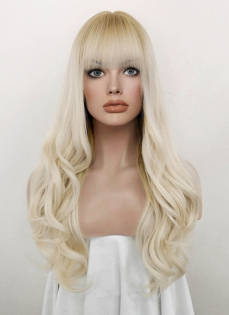 Two Tone Blonde Wavy Synthetic Wig NS185
