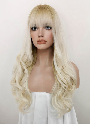 Two Tone Blonde Wavy Synthetic Wig NS185