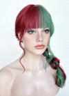 Red Green Split Gemini Color Braided Synthetic Wig NS2000
