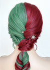 Red Green Split Gemini Color Braided Synthetic Wig NS2000
