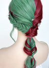 Red Green Split Gemini Color Braided Synthetic Wig NS2000