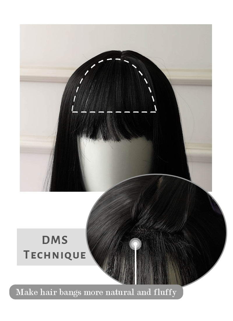 Black Straight Synthetic Wig NS215