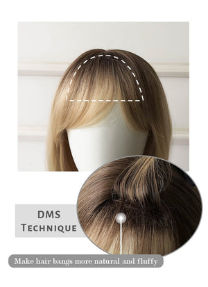 Blonde With Dark Roots Straight Bob Synthetic Wig NS218