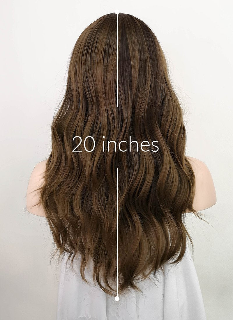 Two Tone Brown Wavy Synthetic Wig NS228
