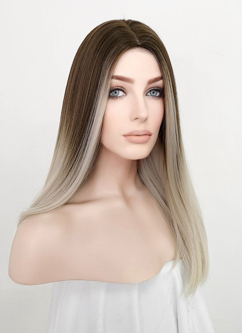 Brown Ash Blonde Ombre Straight Synthetic Wig NS229