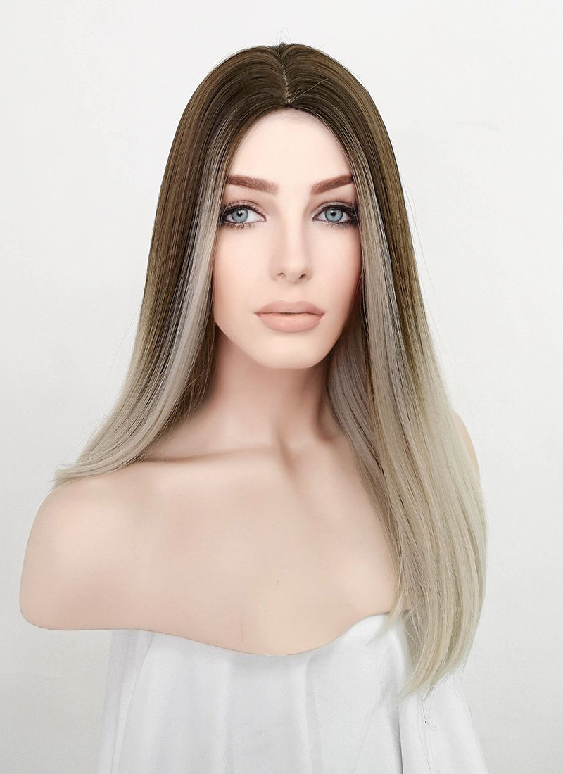 Brown Ash Blonde Ombre Straight Synthetic Wig NS229