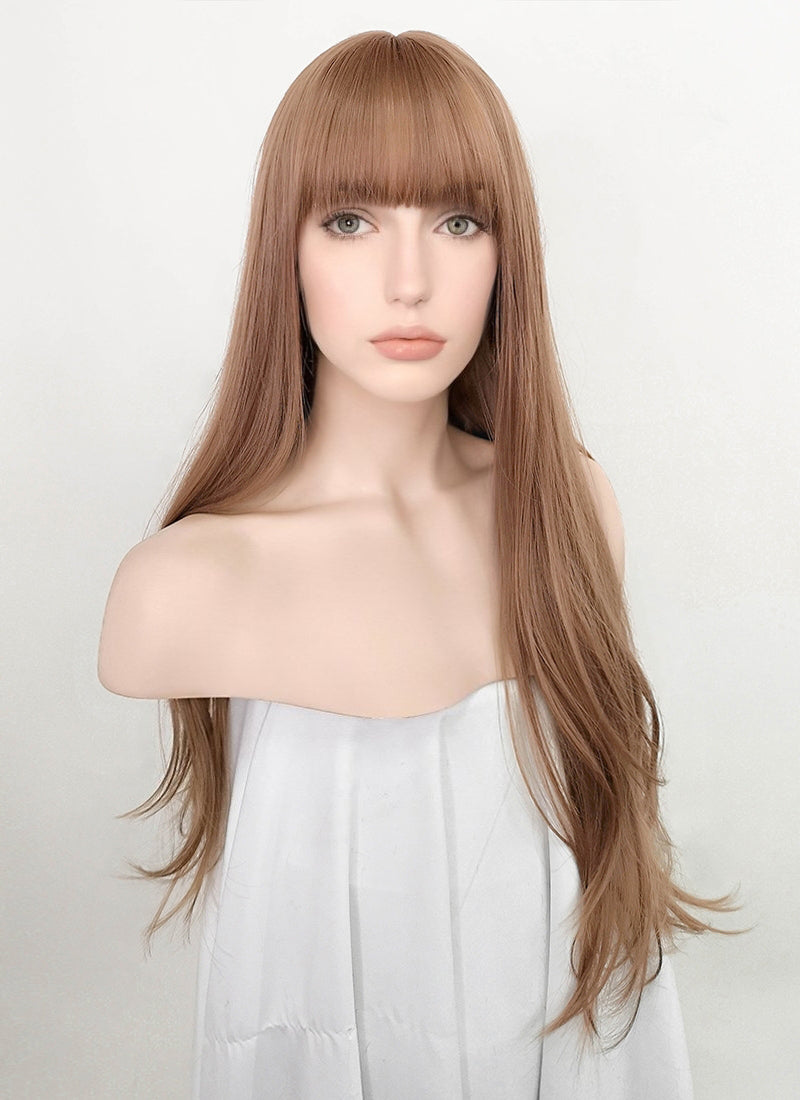 Dark Flaxen Wavy Synthetic Wig NS238