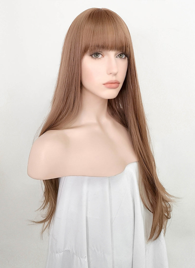Dark Flaxen Wavy Synthetic Wig NS238