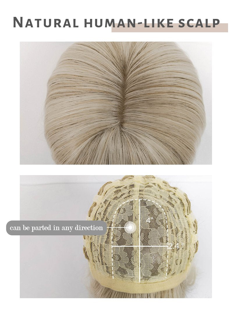 Light Ash Blonde Straight Bob Synthetic Wig NS254