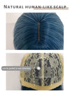 Blue Purple Grey Ombre Straight Synthetic Hair Wig NS286