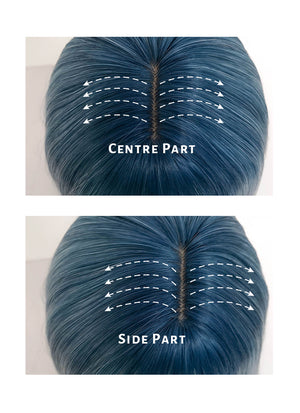 Blue Purple Grey Ombre Straight Synthetic Hair Wig NS286