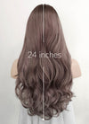 Ash Purple With Dark Roots Wavy Synthetic Wig NS295