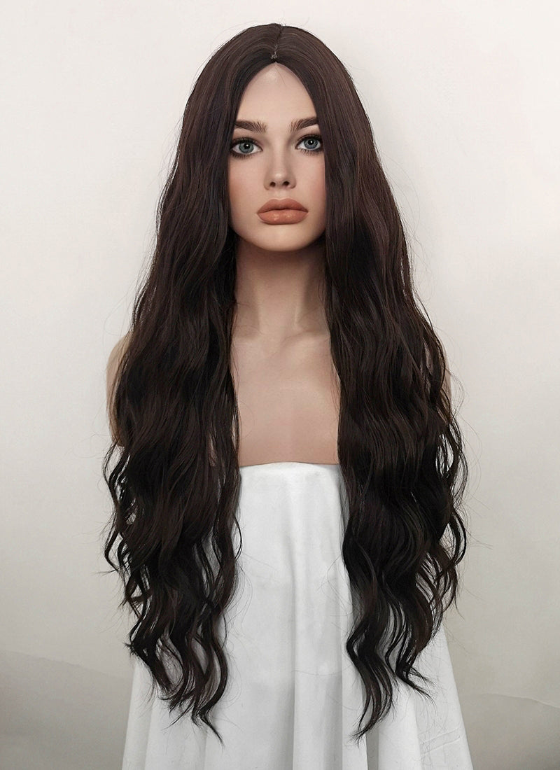 Mixed Brown Wavy Synthetic Hair Wig NS296