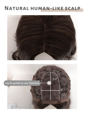 Mixed Brown Wavy Synthetic Hair Wig NS296